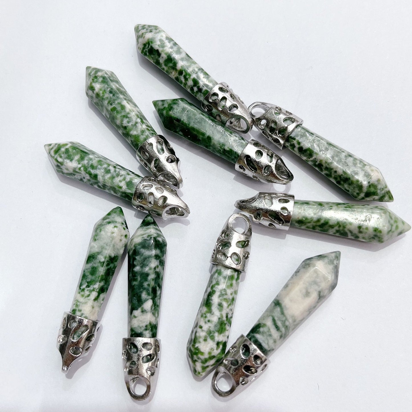 Crystal Agate Hexagon Prism Bullet Accessories Pendants