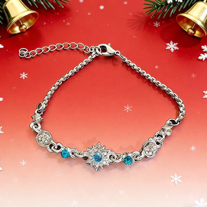Feeling Super Flash Blue Snowflake Female Design Sense Good-looking Versatile Bracelet