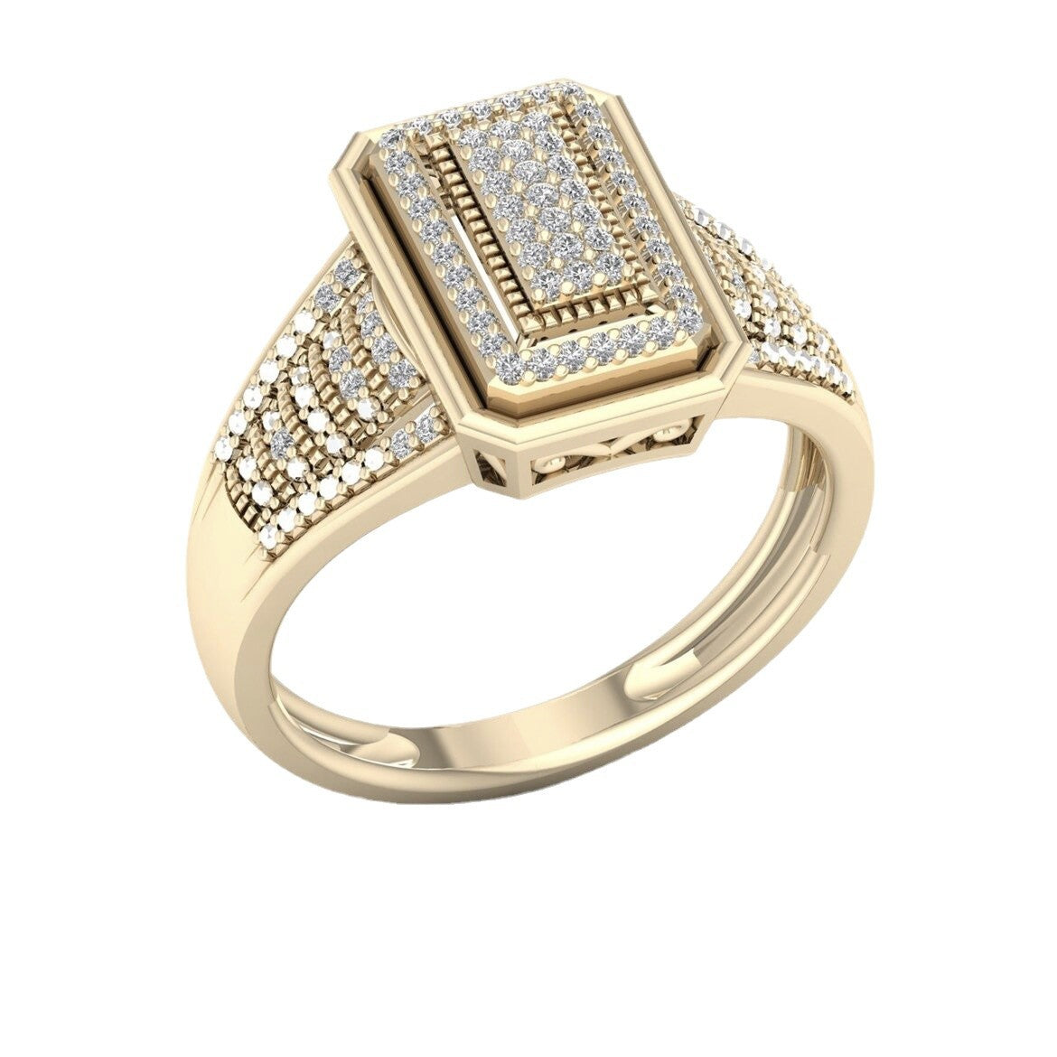 Women's & Men's Diamond Hippie Gold-plated Square Accessories Rings