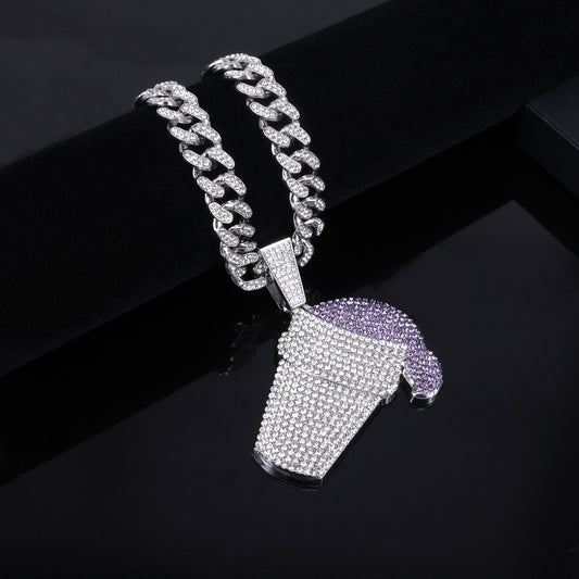 Women's & Men's Hop Fashion Jewelry Inlaid With Diamond Pendants