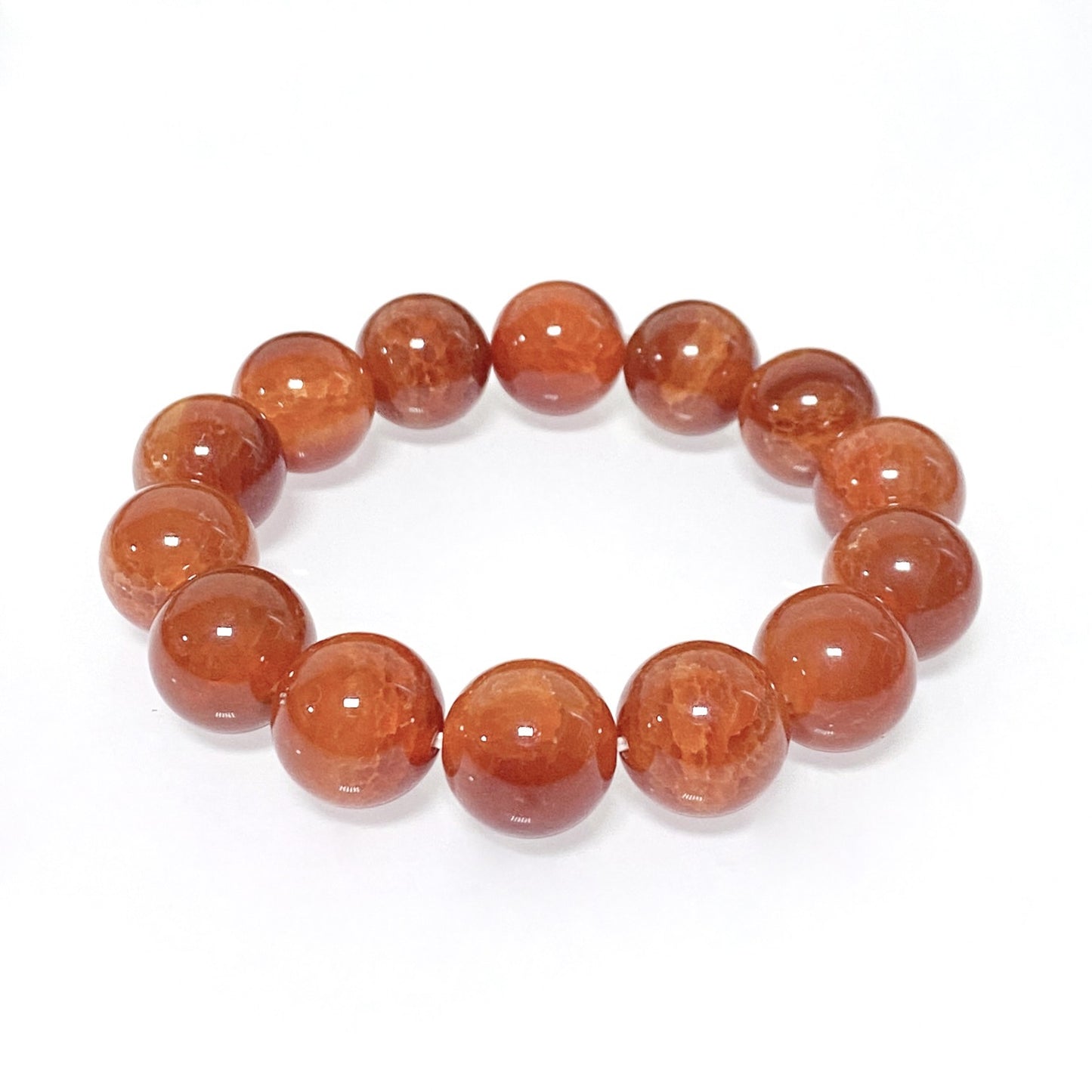Women's & Men's Dragon Pattern Agate Single Circle Round Beads Life Scale Texture Bracelet