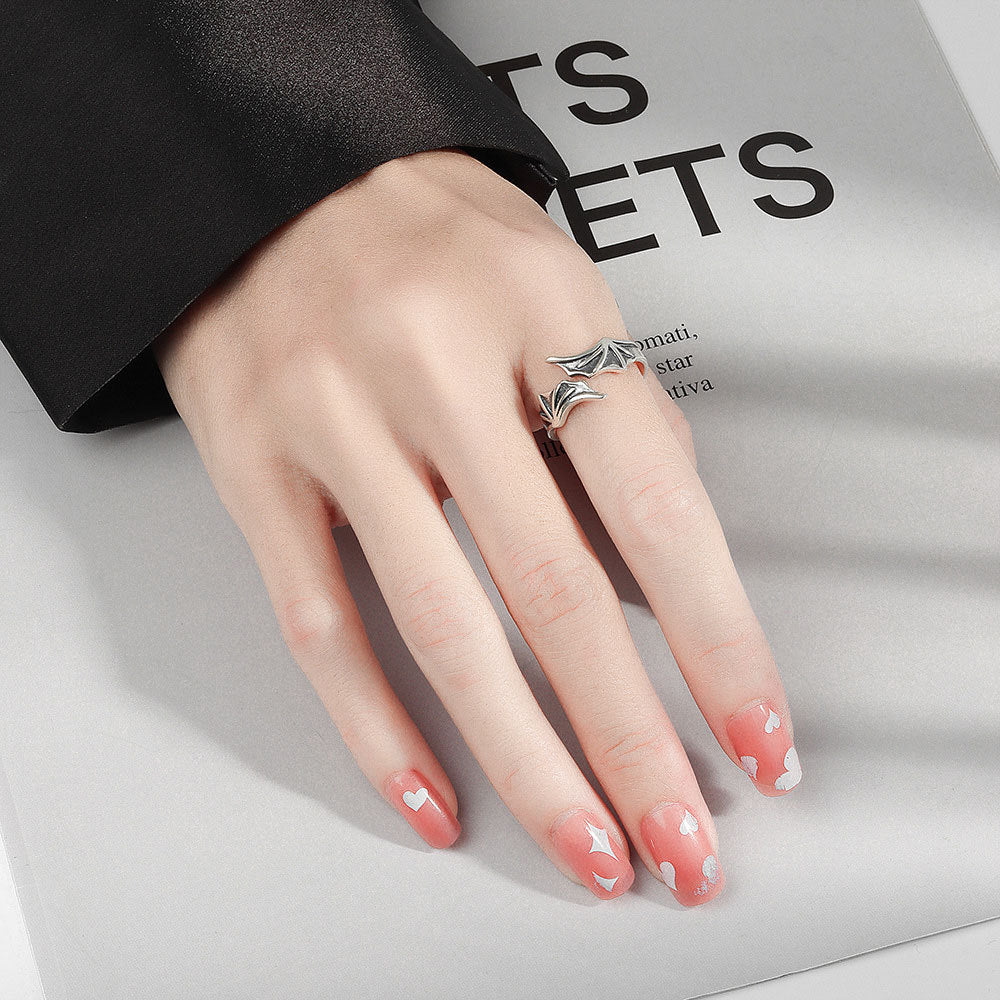 Angels Demons Wings Couple Personalized Opening Ring