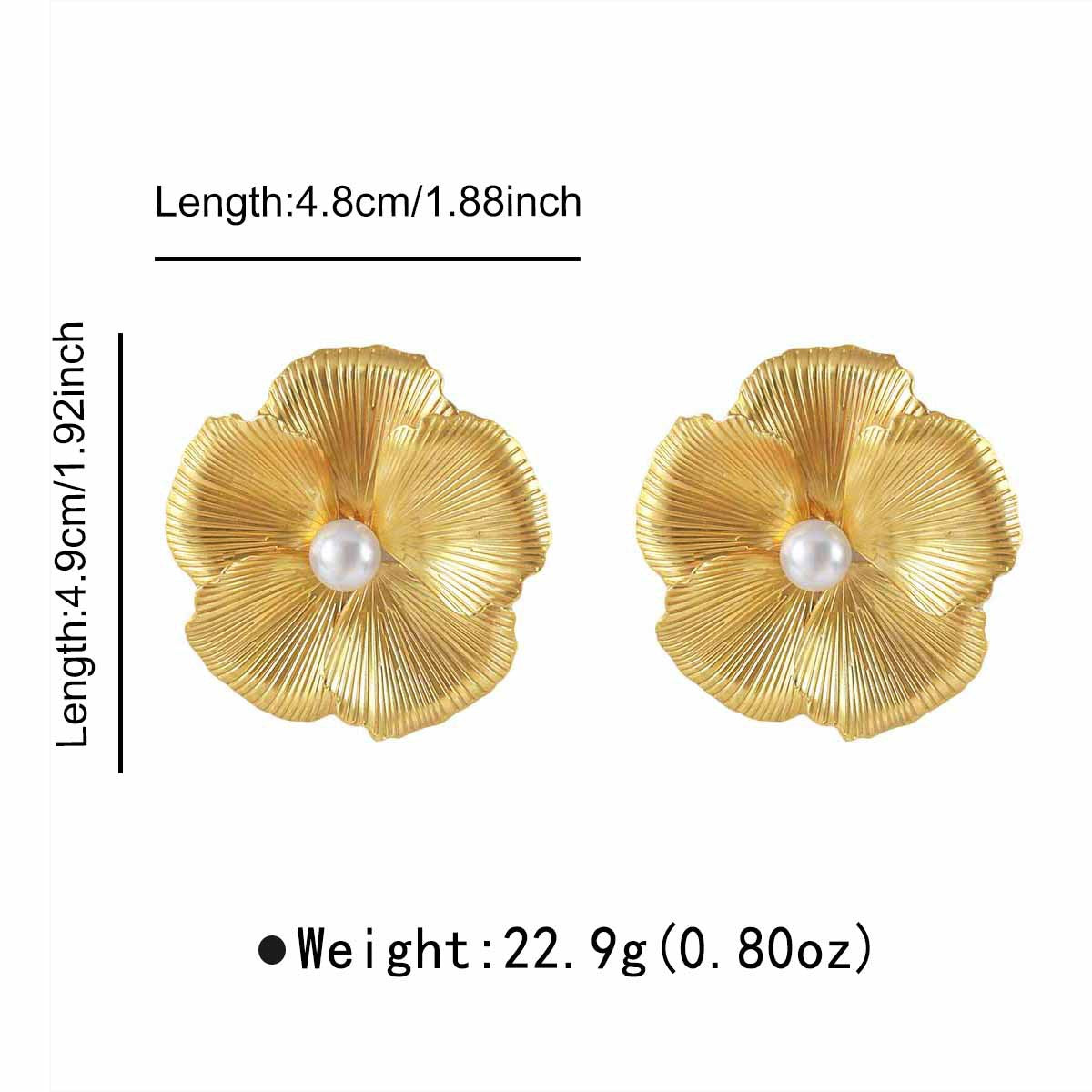 Women's Vacation Style Enamel Color Flower Pearl Light Luxury High-grade Earrings