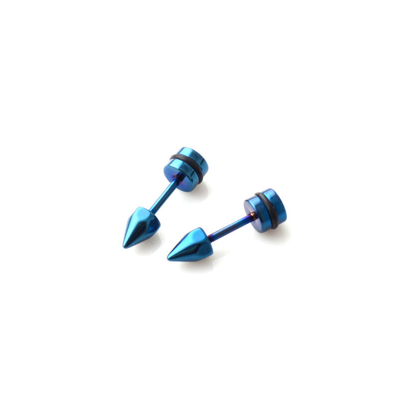 Steel Simple Rivet Cone Small Ear Bone Titanium Screw Stud Earrings