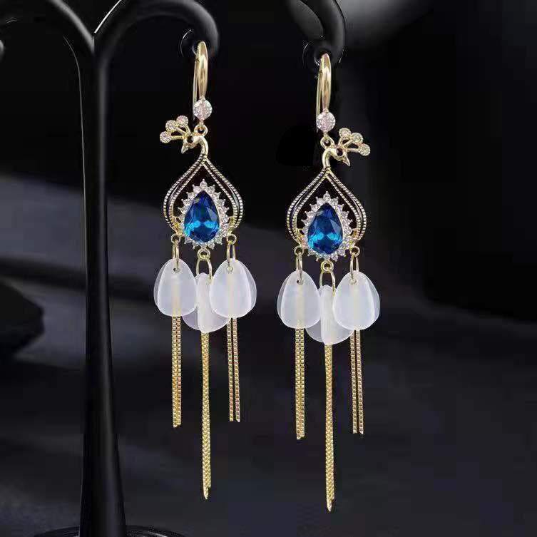 Style Retro Court Tassel Eardrops Simple Rings