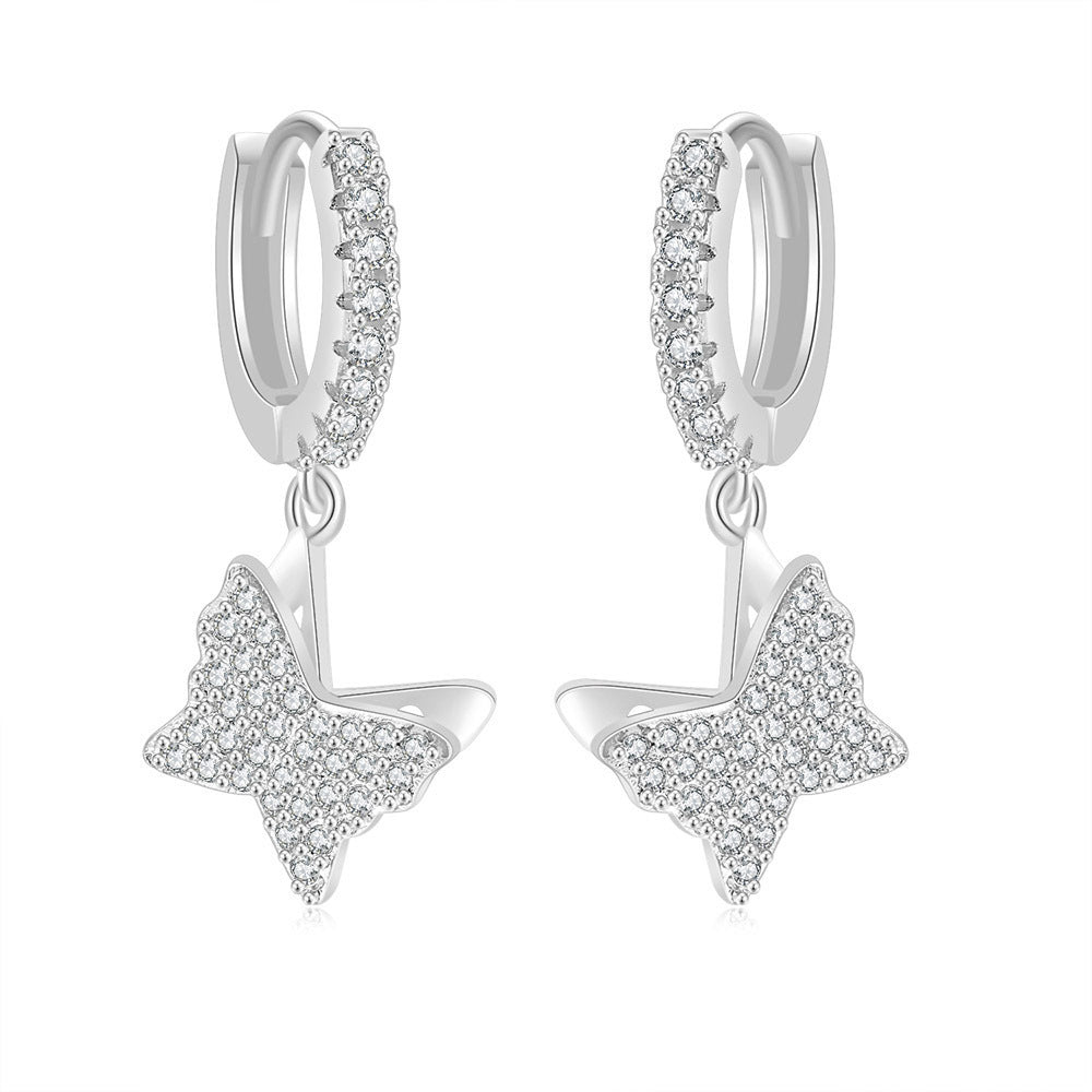 Women's & Men's Popular Zircon Cross Butterfly Star Moon Hip Ear Buckle
