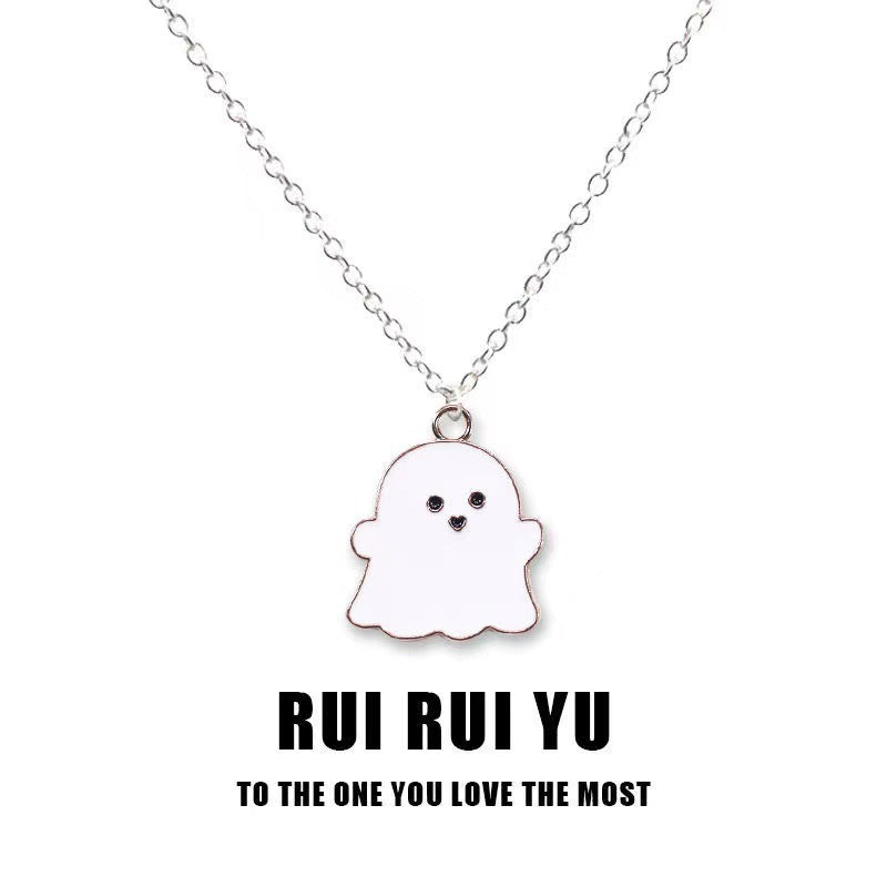 Ghost Halloween Gift Ornament Personality Girlfriends Couple Two-piece Set Necklaces