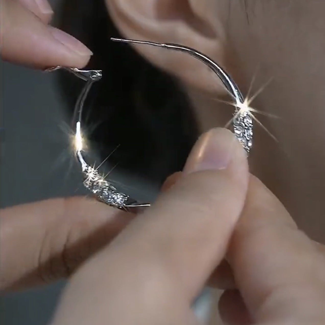 Fashion Big Hoop Female High Sense Light Luxury Minority Design Earrings