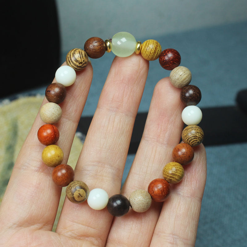 Stall Ebony String Wooden Beaded Bamboo Joint Buddha Beads Bracelet