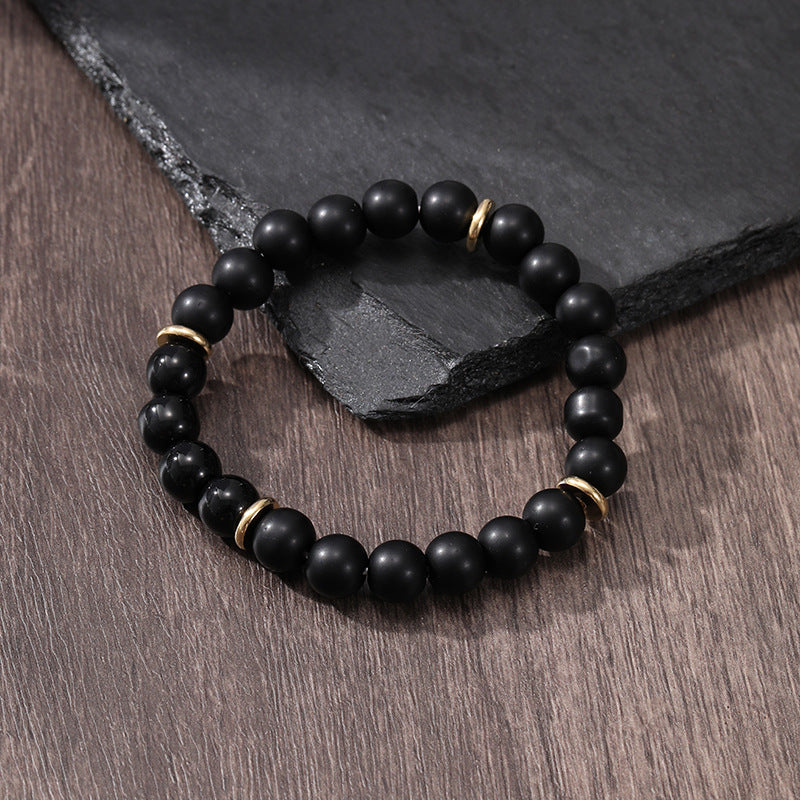 Men's Natural Volcanic Rock Snowflake Stone Beads Vintage Bracelets