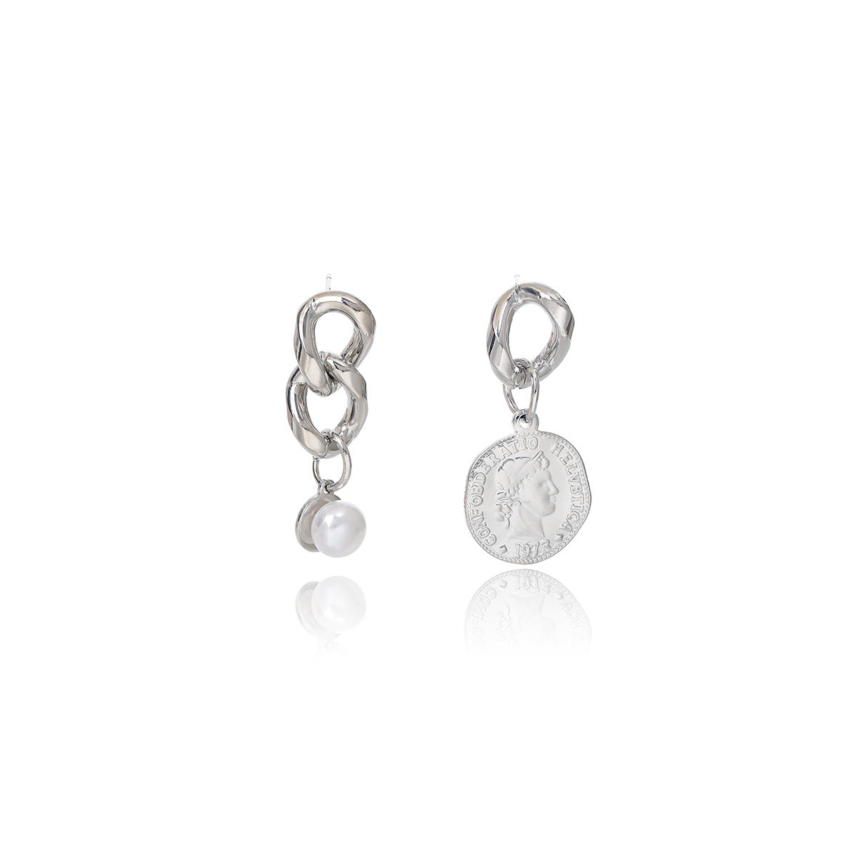 Fashion Portrait Geometric Round Niche Design Earrings