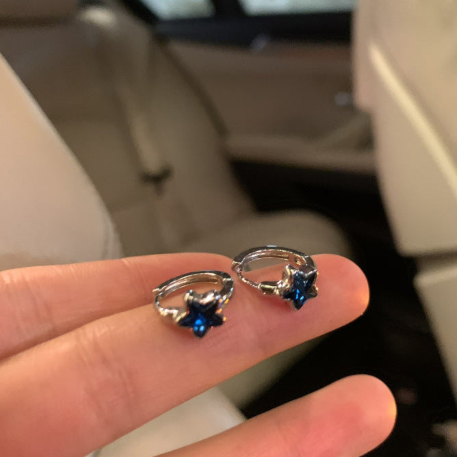 Women's Fashionable Blue Star High-grade Earclip Minority Earrings