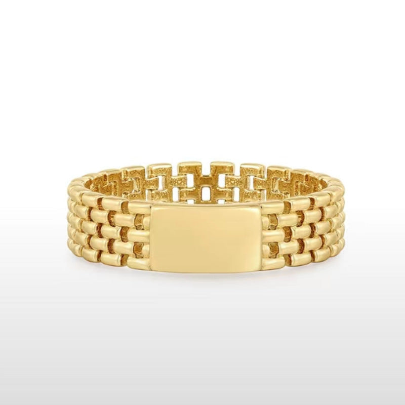 Mesh Chain Titanium Steel Gold Plating Rings