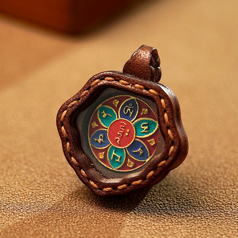 Leather Shell Tibetan Wipe Cover Niche For Statue Pendants