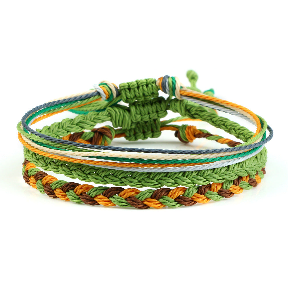 Coast Style Twin Creative Wax Line Hand Weaving Bracelet