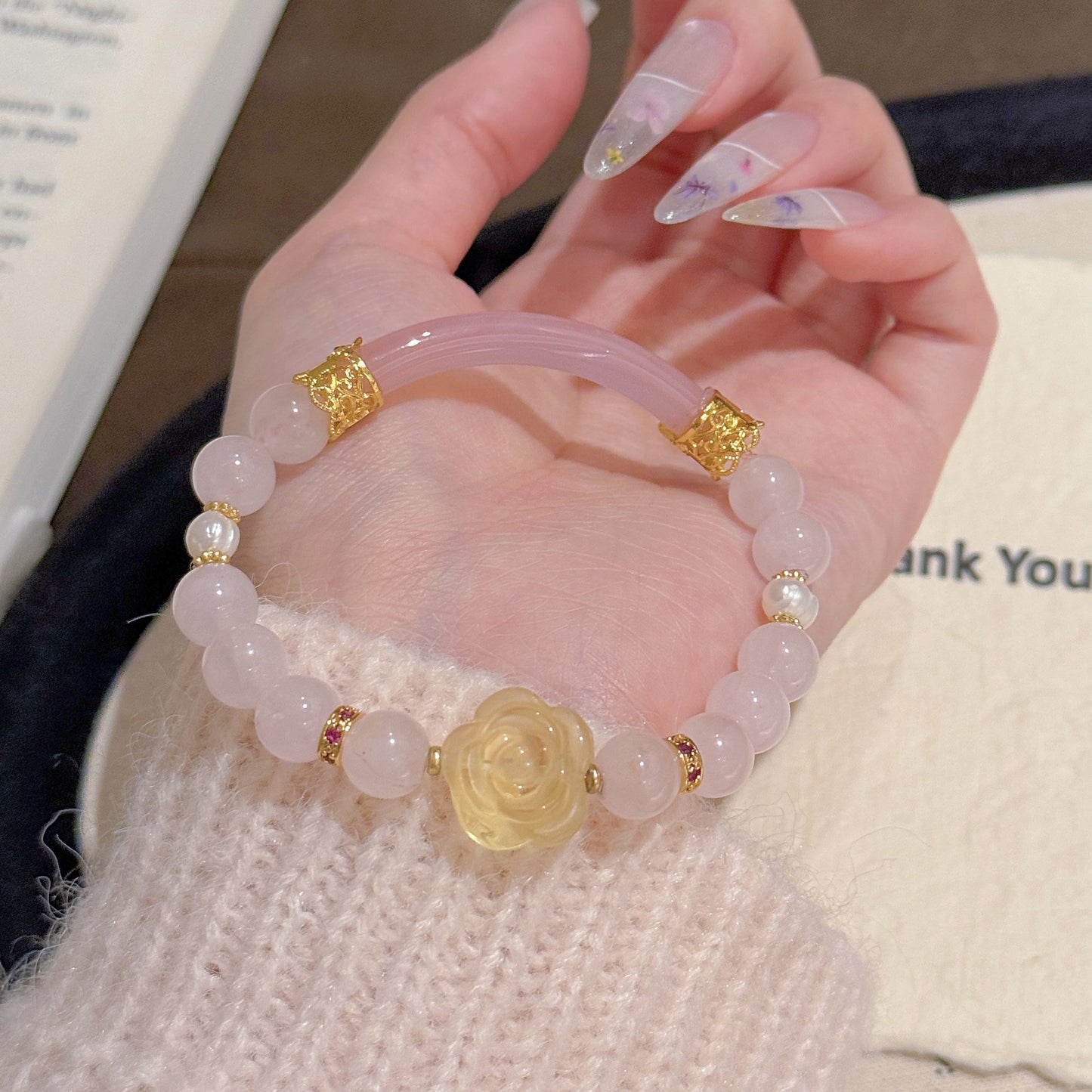 Camellia Citrine Light Luxury Minority High Sense Bracelet
