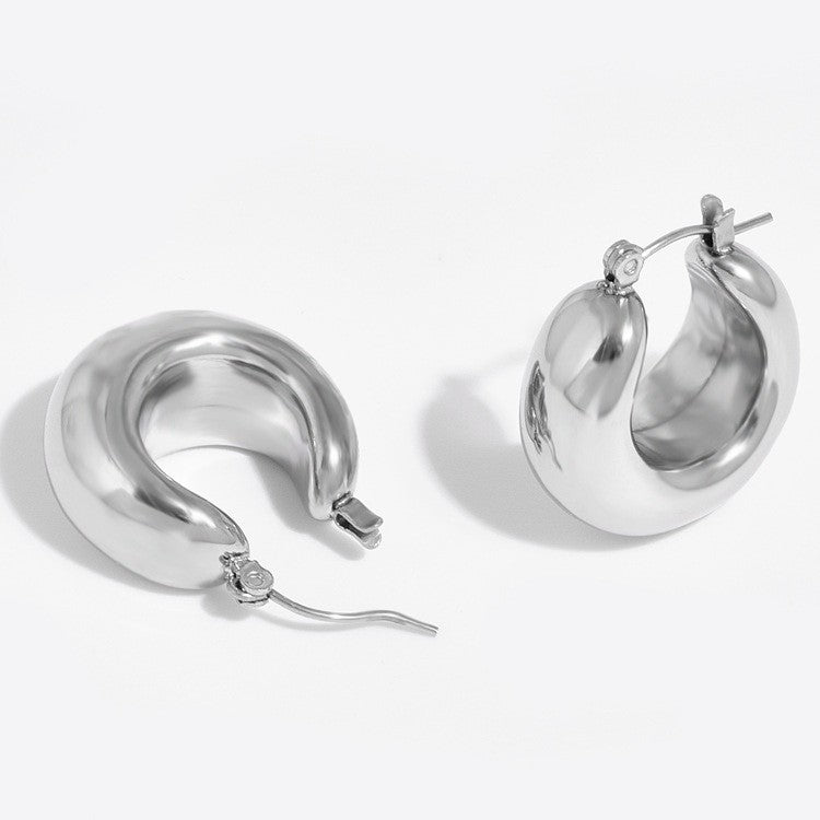 Simple Texture Oval Temperament Entry Lux High Rings