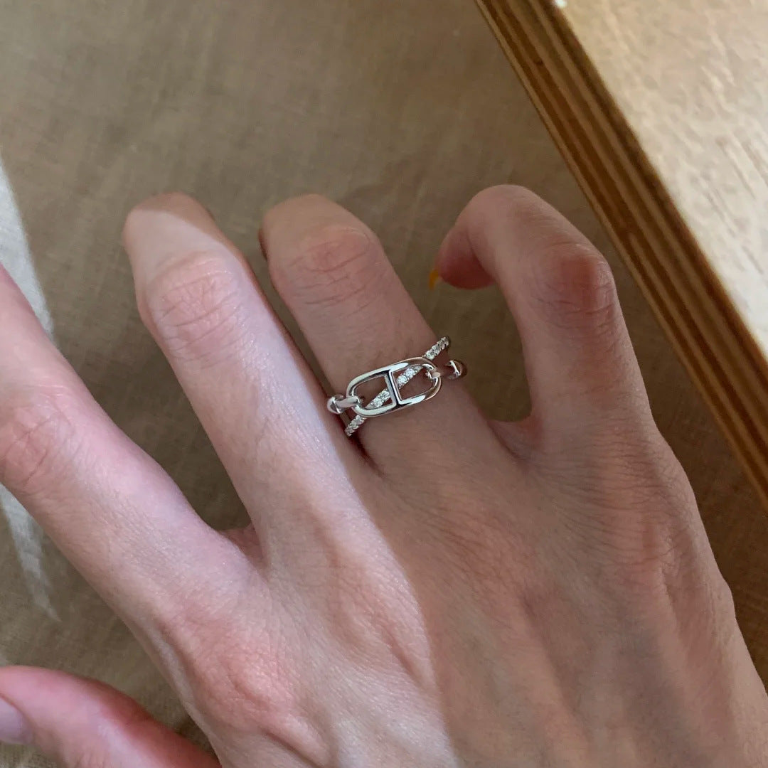 Women's Pig Nose Cross Light Luxury Personalized Ring