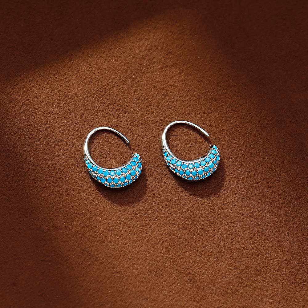 Women's High-grade Turquoise Inlaid Ear Hook Stylish Unique Earrings