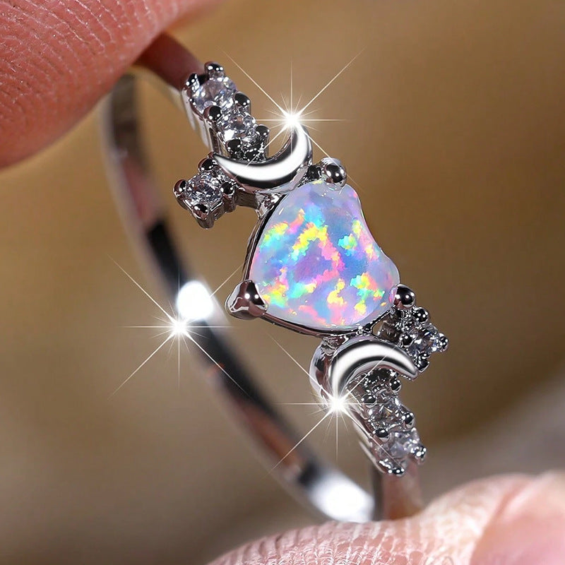 Unique Durable Women's Fashion Love Moon Rings