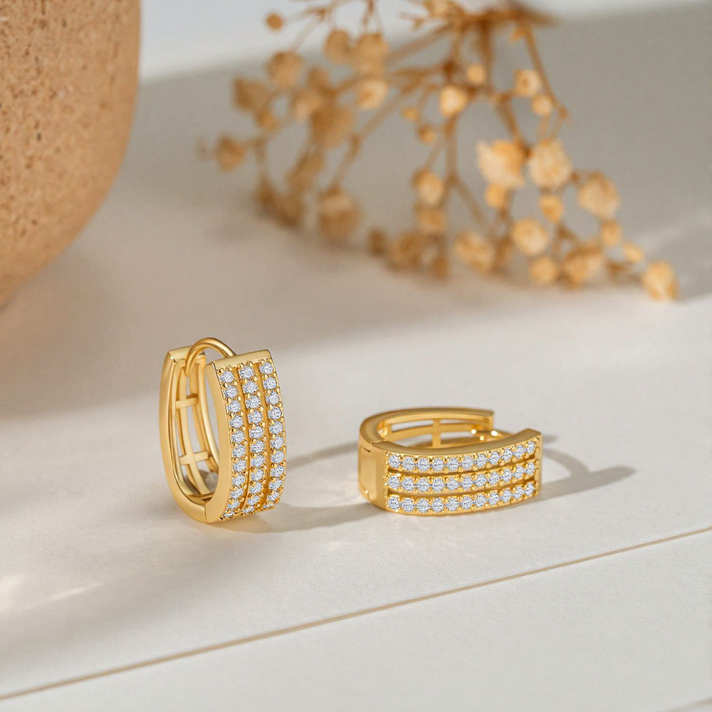 Zircon Gang Drill Clip Minority Fashion Temperament Wild Exquisite High-grade Rings