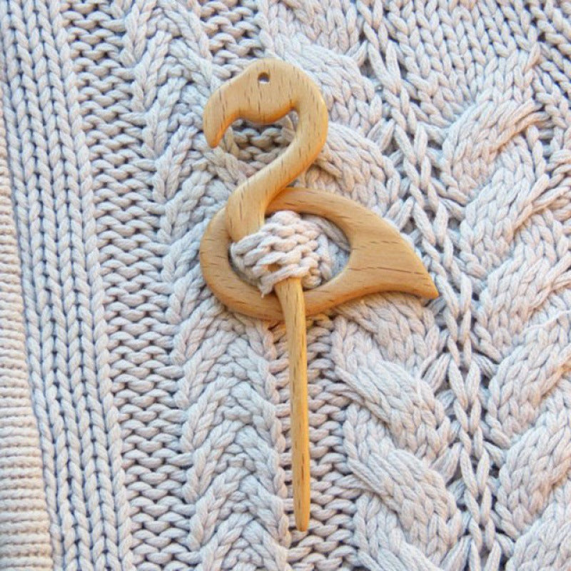 Wooden Brooch Winter Scarf Pin Animal Brooches