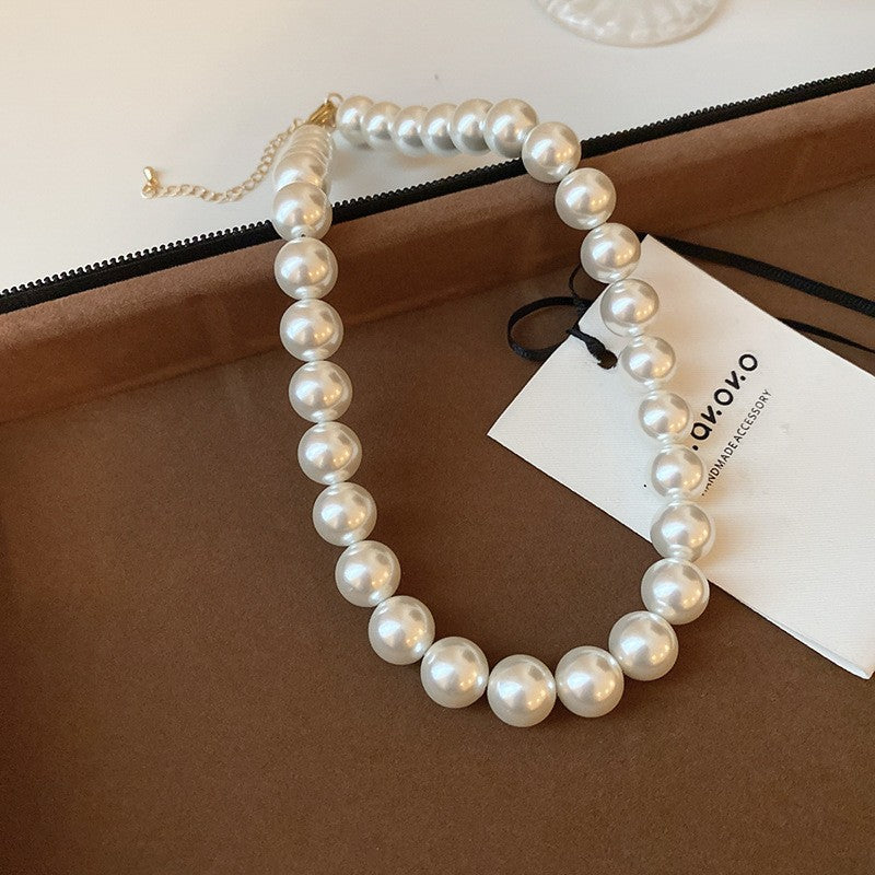 French Laziness Pearl Female Niche High Necklaces