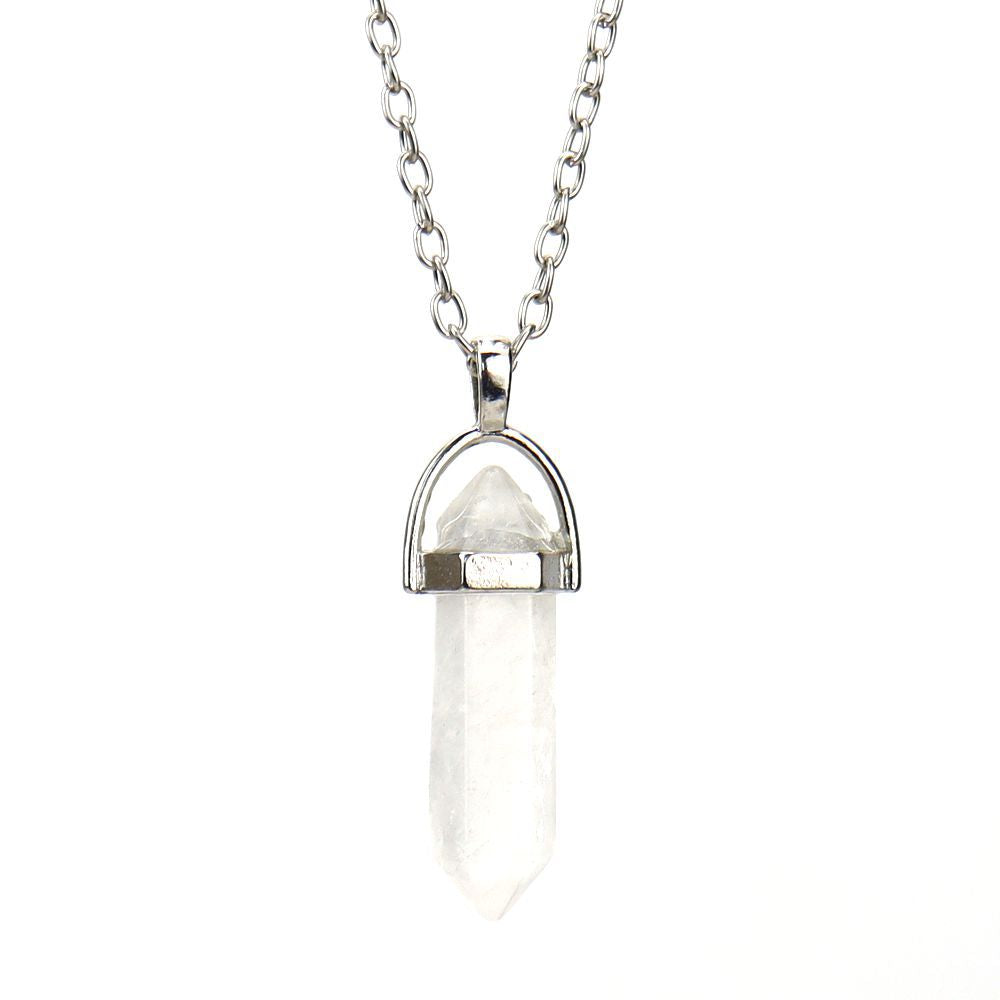 Agate Synthetic Crystal Hexagon Prism Soul Pendants