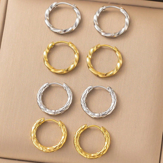 Simplicity Style Titanium Steel U-shaped Stainless Earrings