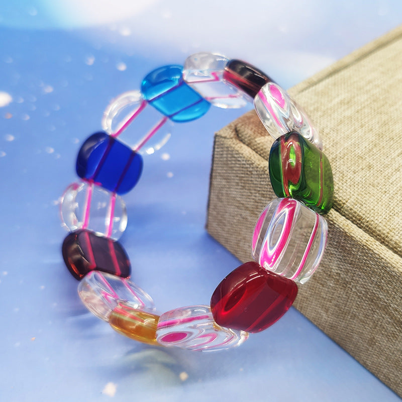 Crystal Jasper Manual Amitabha Laser Sculpture Temple Knot Bracelet