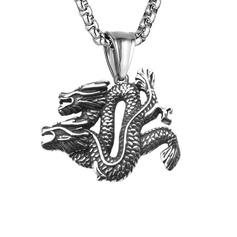 Men's Retro Creative Design Snake-shaped Stainless Steel Personalized Pendants