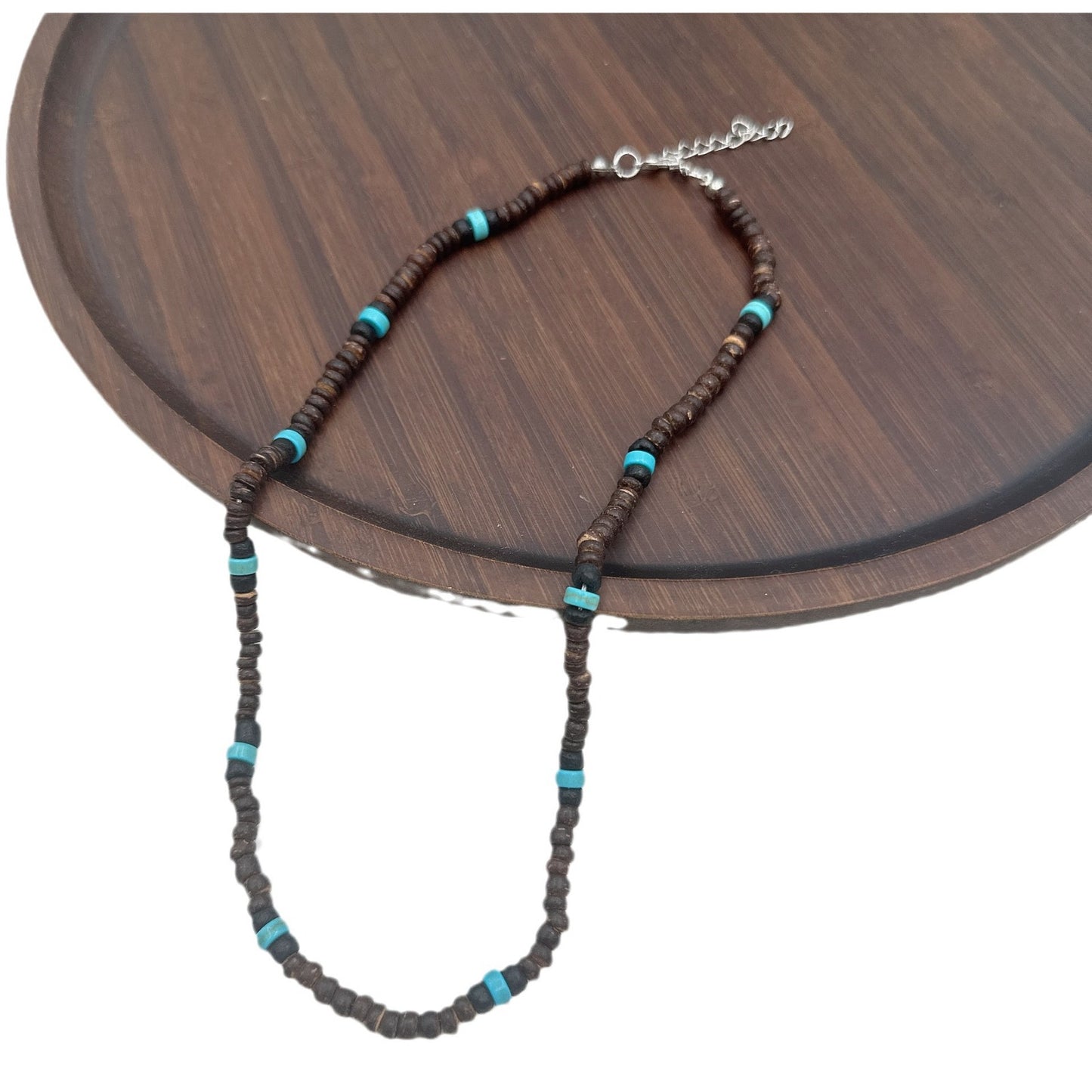 Women's & Men's Style Coconut Shell Wooden Bead Mixed Color Boys Clavicle Chain Necklace