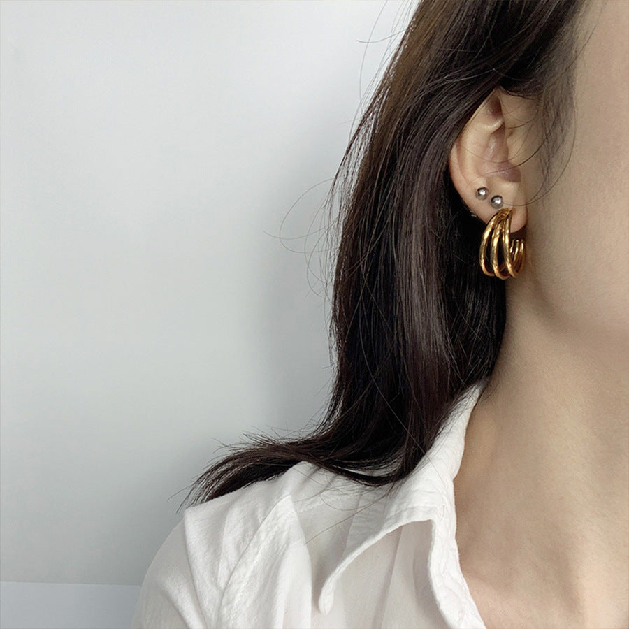 Women's French Simple Vintage Gold-plated Pearl Heart-shaped Rings