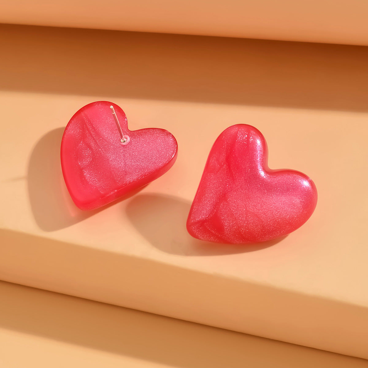 Color Small Love Valentine's Day Simple Fashion Acrylic Earrings