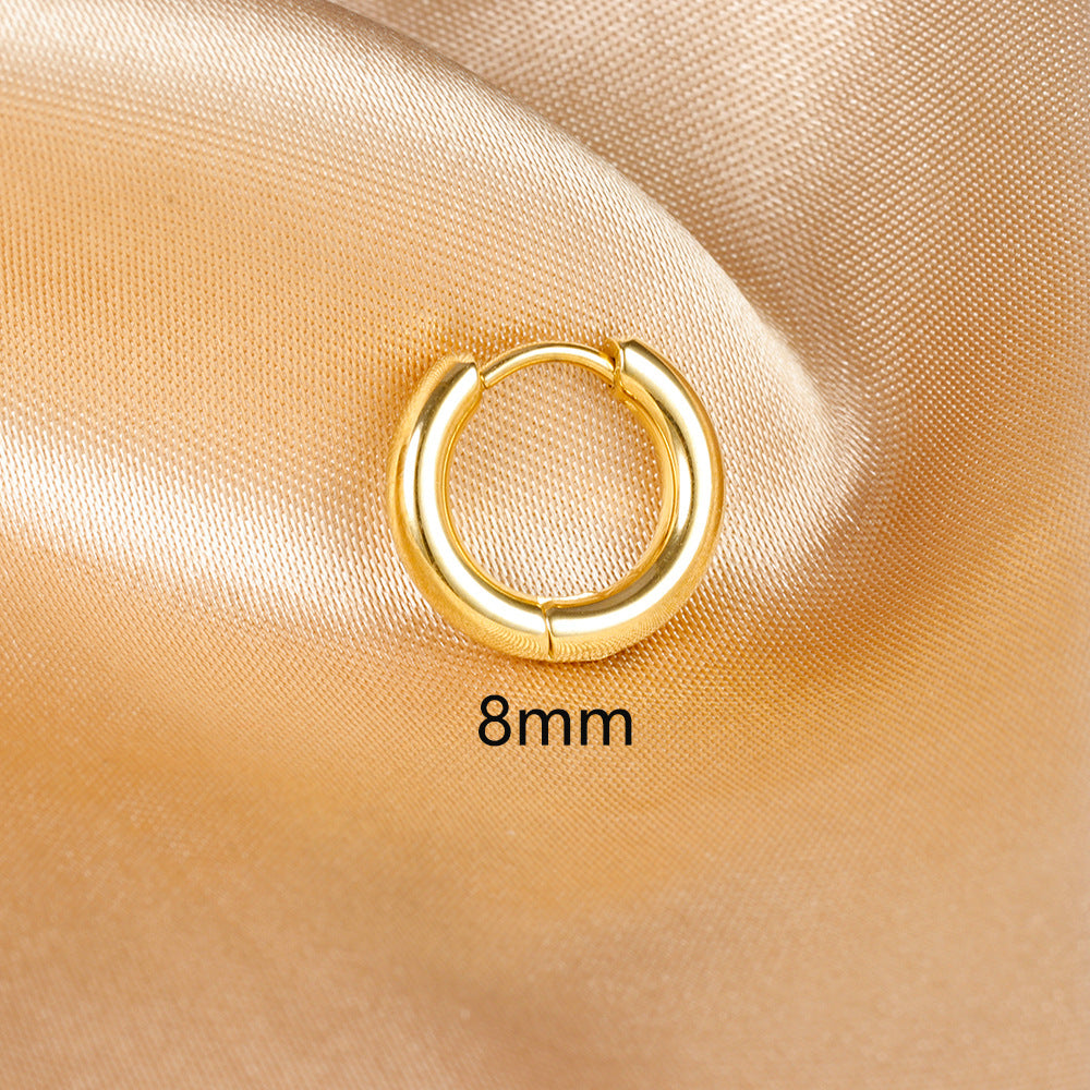 Simple Different Sizes Ear Clip Electroplated Earrings
