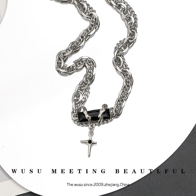 Men's Fashion Twin Hip Hop High-grade Sweater Chain Necklace