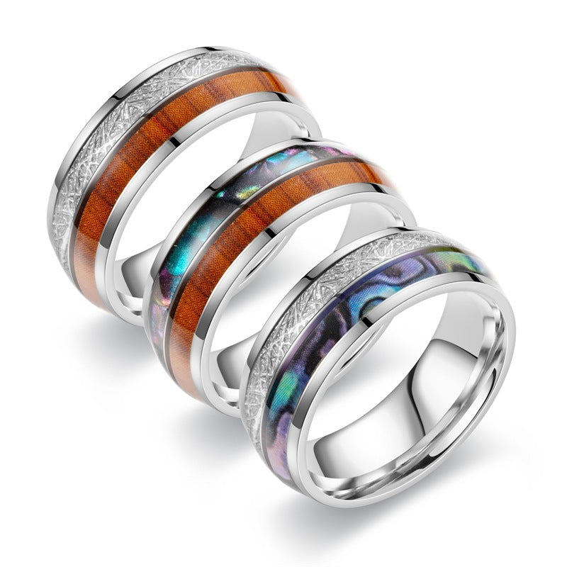 Men's Titanium Steel Fashion Retro Stainless Xi Rings