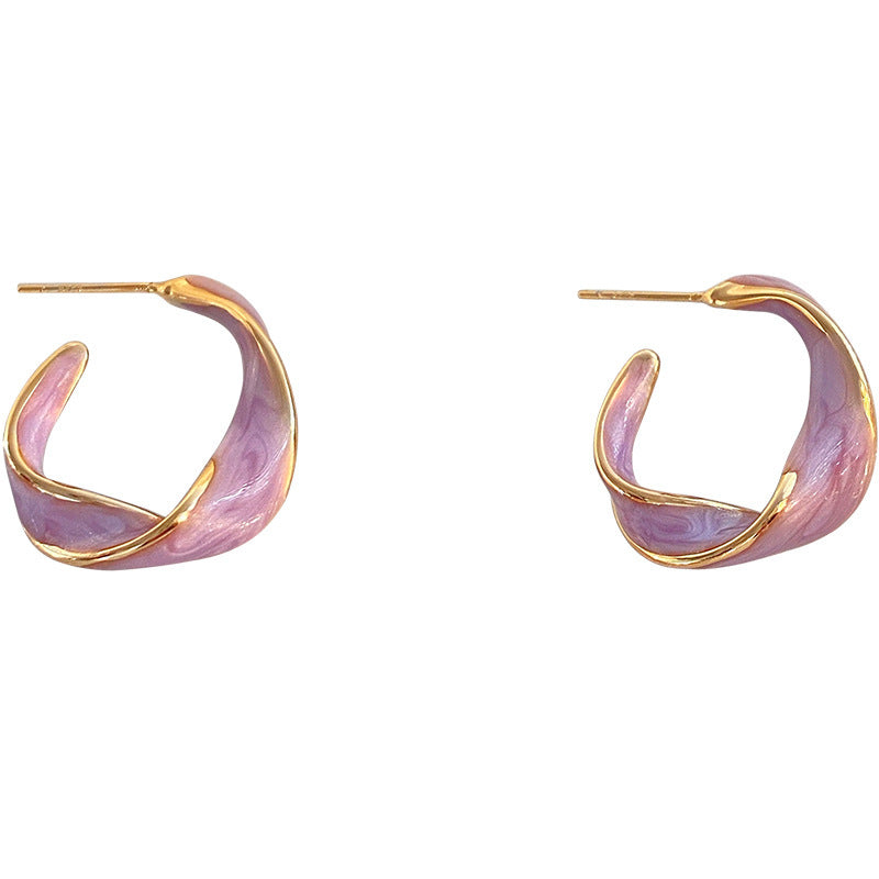 Fashion Simple Twisted Enamel Retro Gentle Earrings