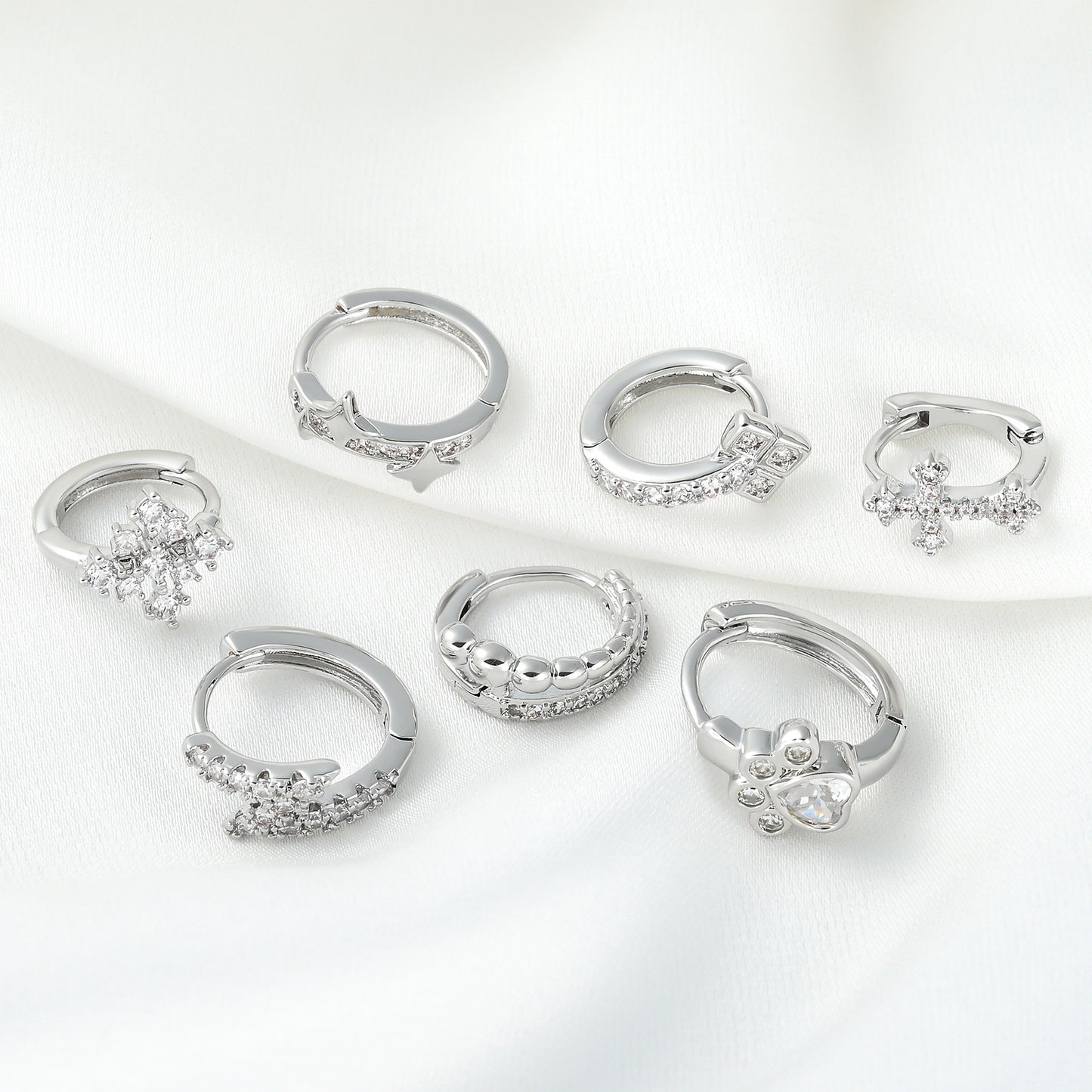 Geometric Micro Inlaid Zircon Clip Cold Ear Buckle