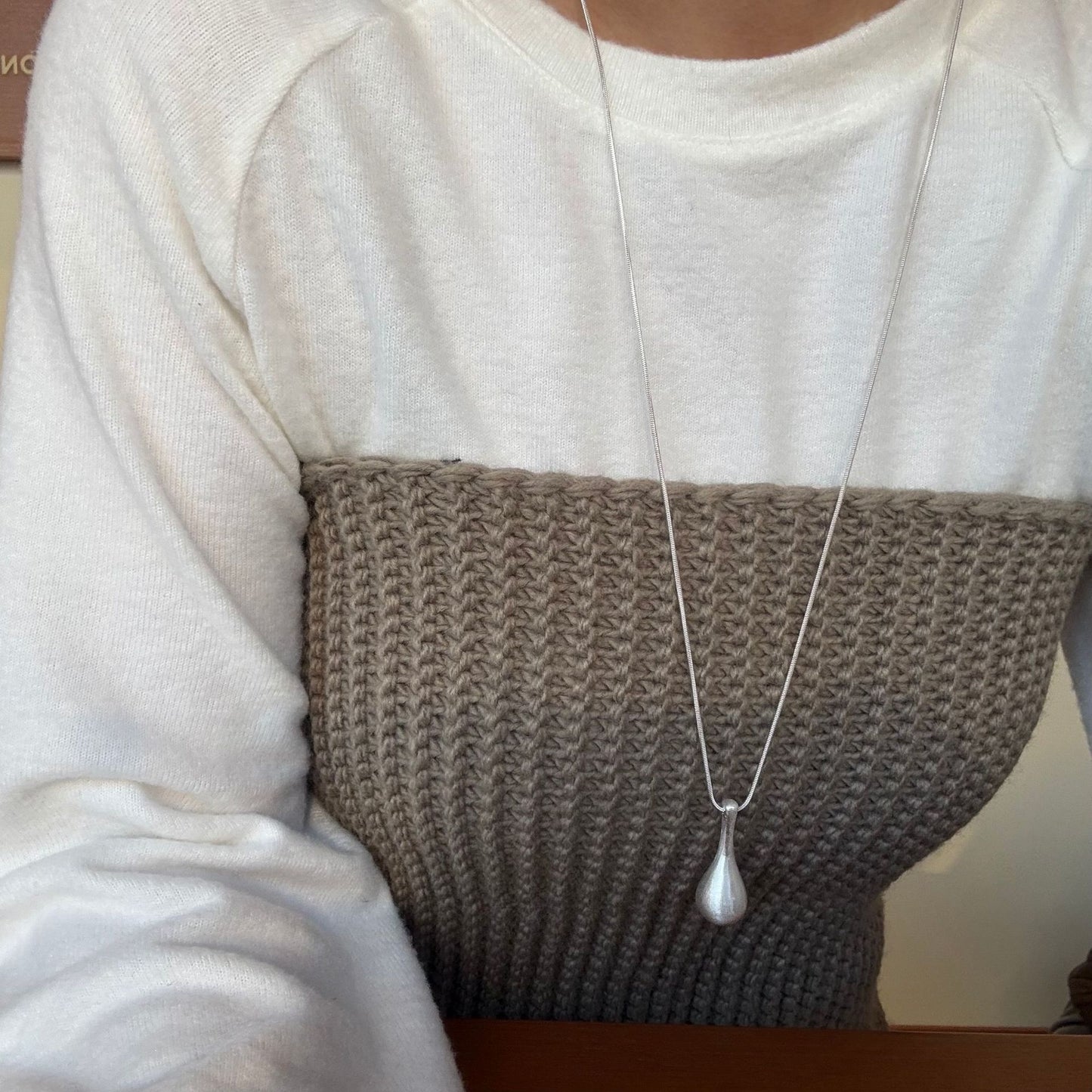 Women's Minimalist Sier Drop Style Light Luxury High-grade Necklace