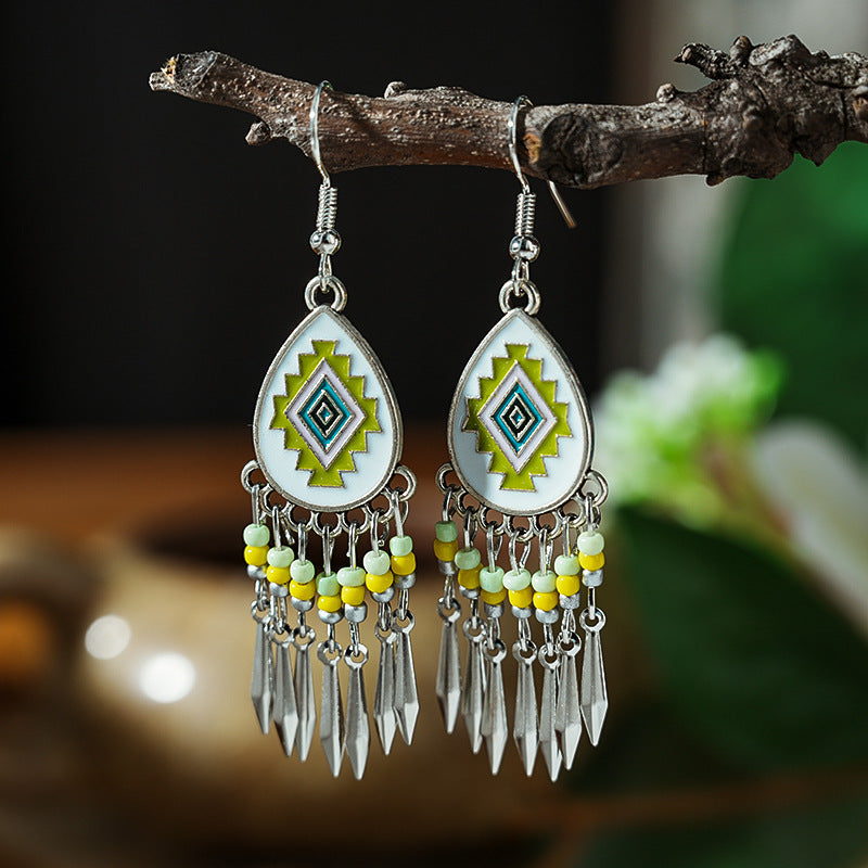 Chinese Style Beaded Personalized Ethnic Bohemian Earrings