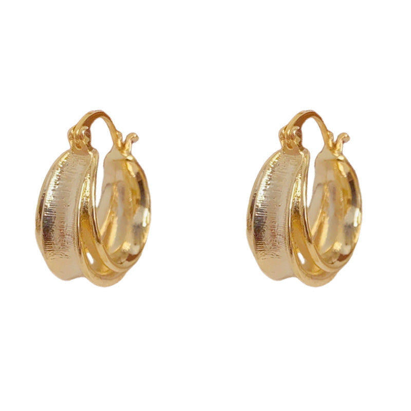 Stylish Simple Metal Geometry Clip Female Temperament Light Luxury Unique Rings