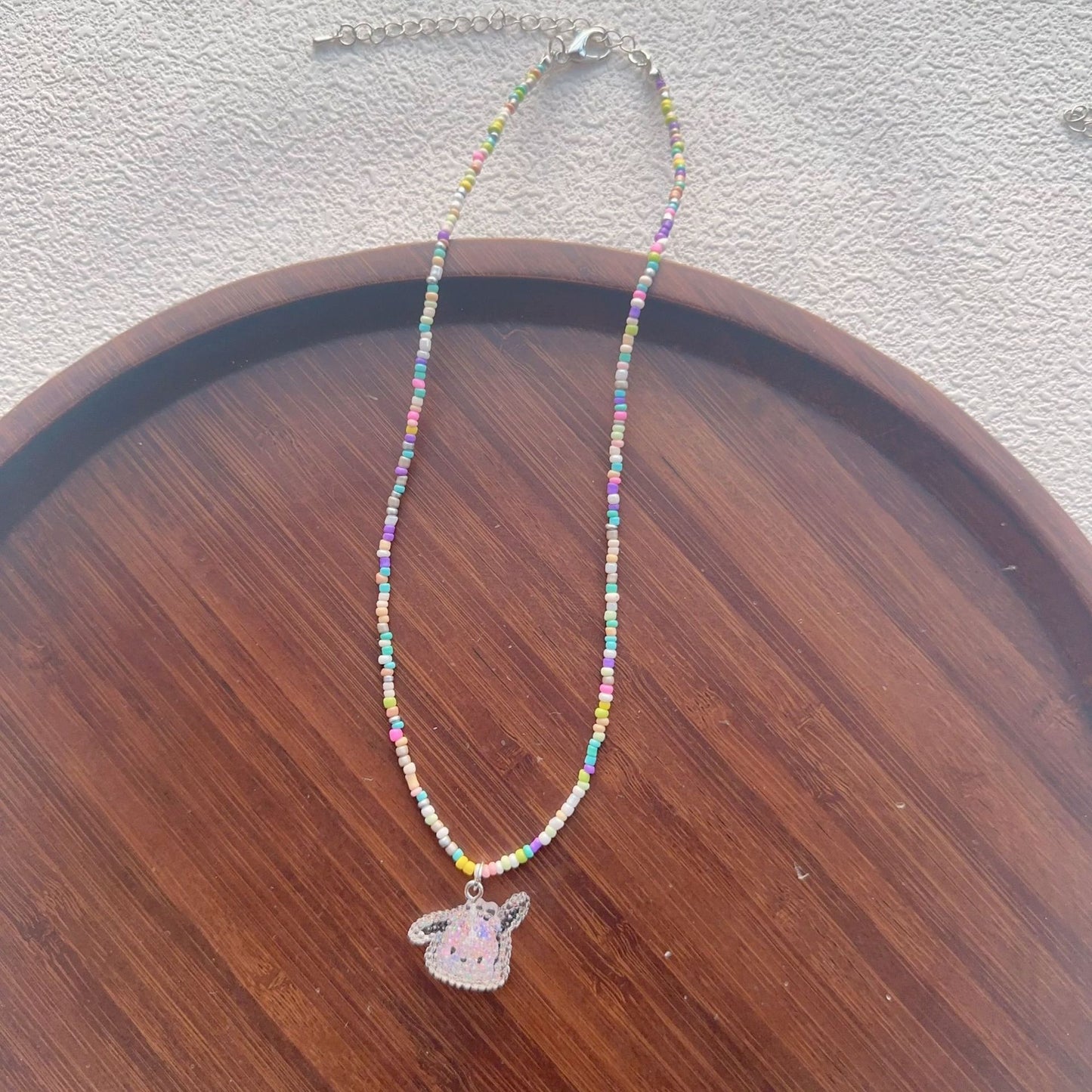 Beaded For Cartoon Cute Bowknot Clavicle Chain Necklace
