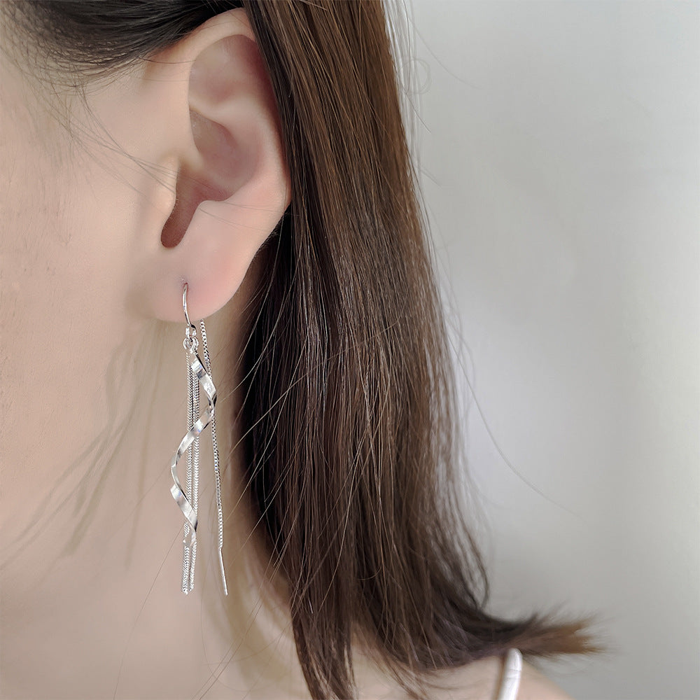Long Corrugated Tassel Live Streaming Drainage Simple Twisted Ear Line
