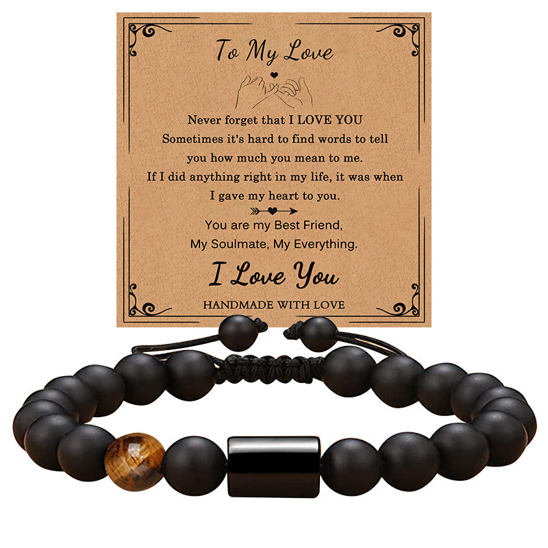 Frosted Stone Card For Son Father Bracelets