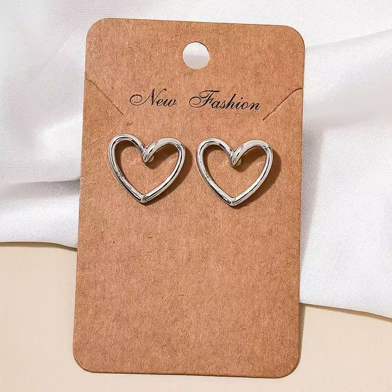 Women's Pair Cross Mirror Classic Fashion Simple Love Heart High-grade Earrings