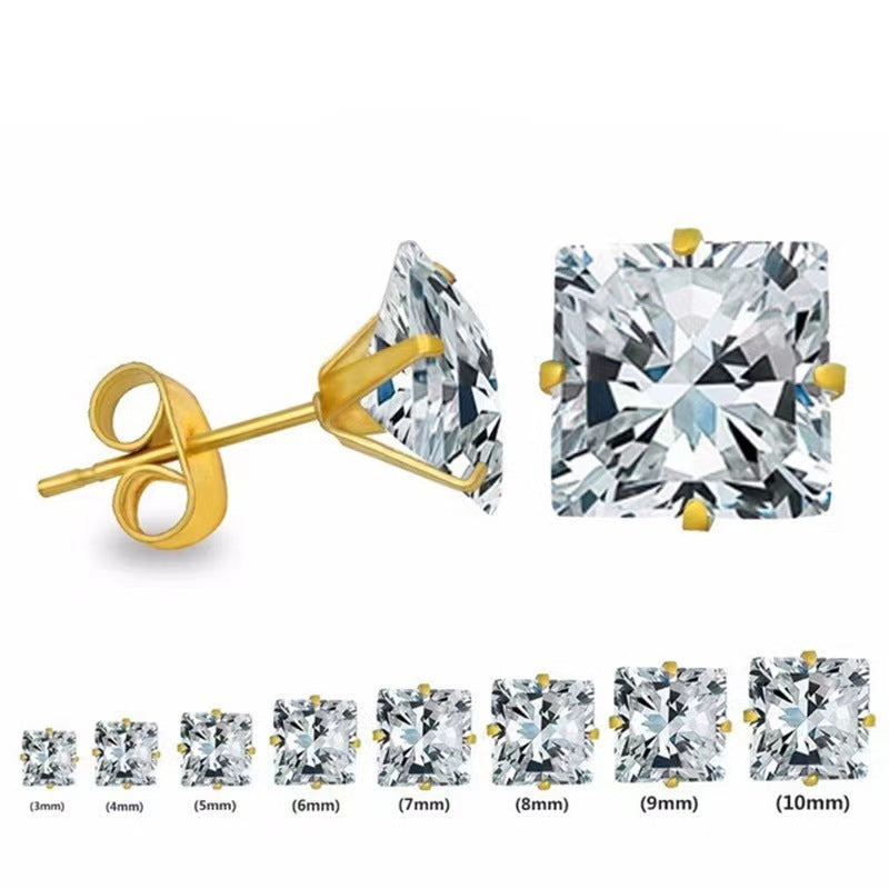 Zircon Butterfly Clasp Stylish White Black Earrings