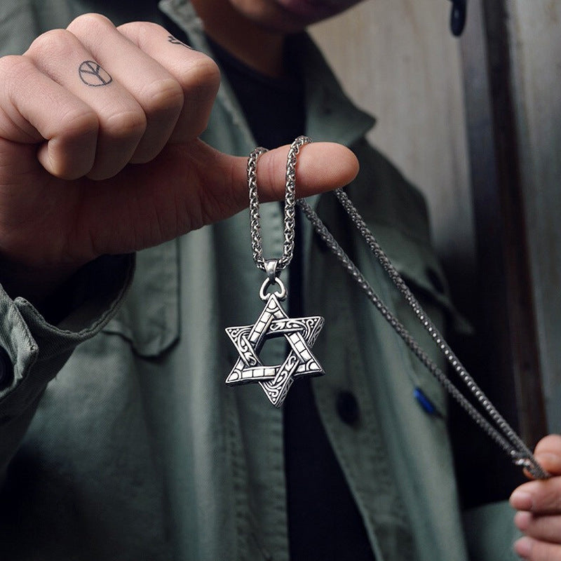 Men's Hop Trendy Cool Letter Korean Style Sweater Chain Necklace