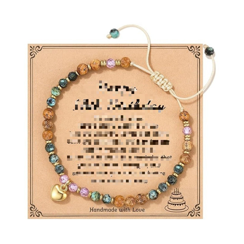 Women's Beaded Stainless Steel Cross Shelf Lobster Bracelet