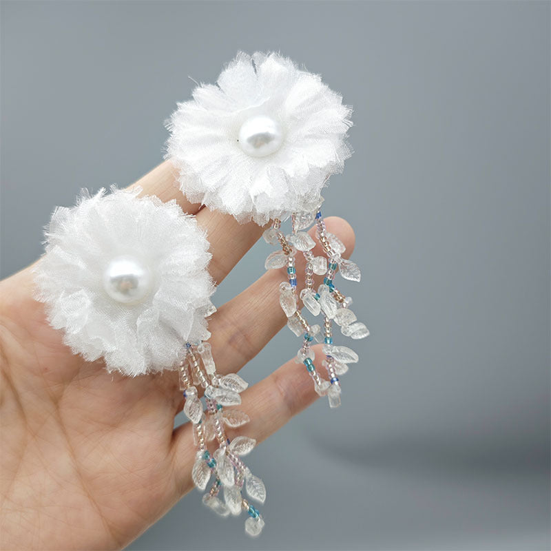 Women's Sequined Flower Tassel Fashion Sweet Personality Colorful Beads Stud Earrings